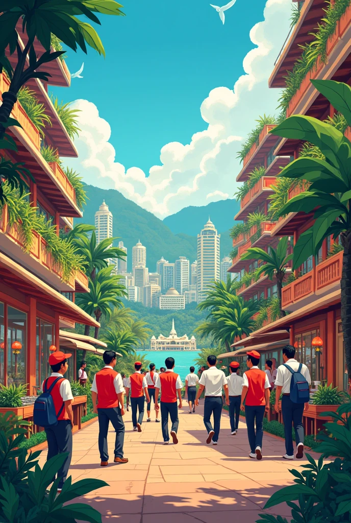 Draw a poster that represents a characteristic of the Philippine economy system related to hospitality industry.