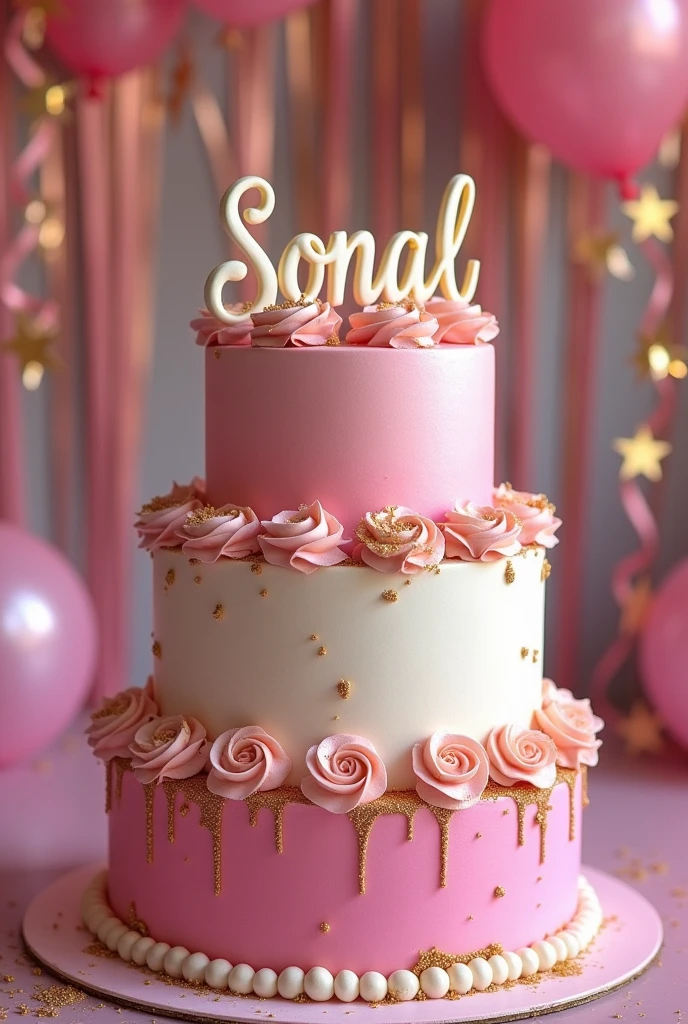 Creat birthday cake with name sonal