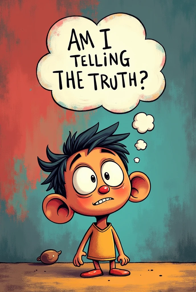 Am I telling the truth? cartoon illustration