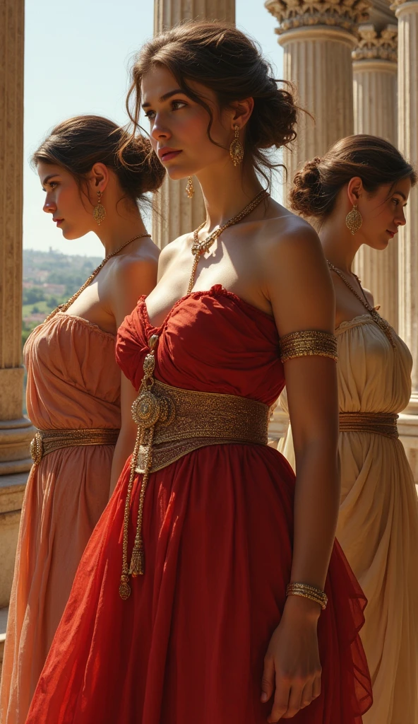 Very beautiful women of ancient Rome, whole body