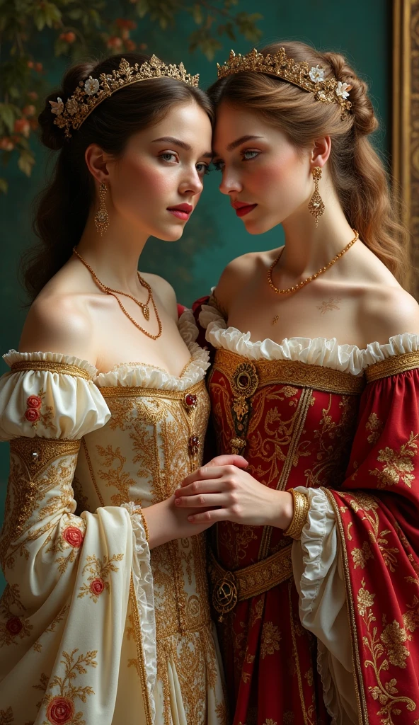 Beautiful women of medieval Europe, whole body