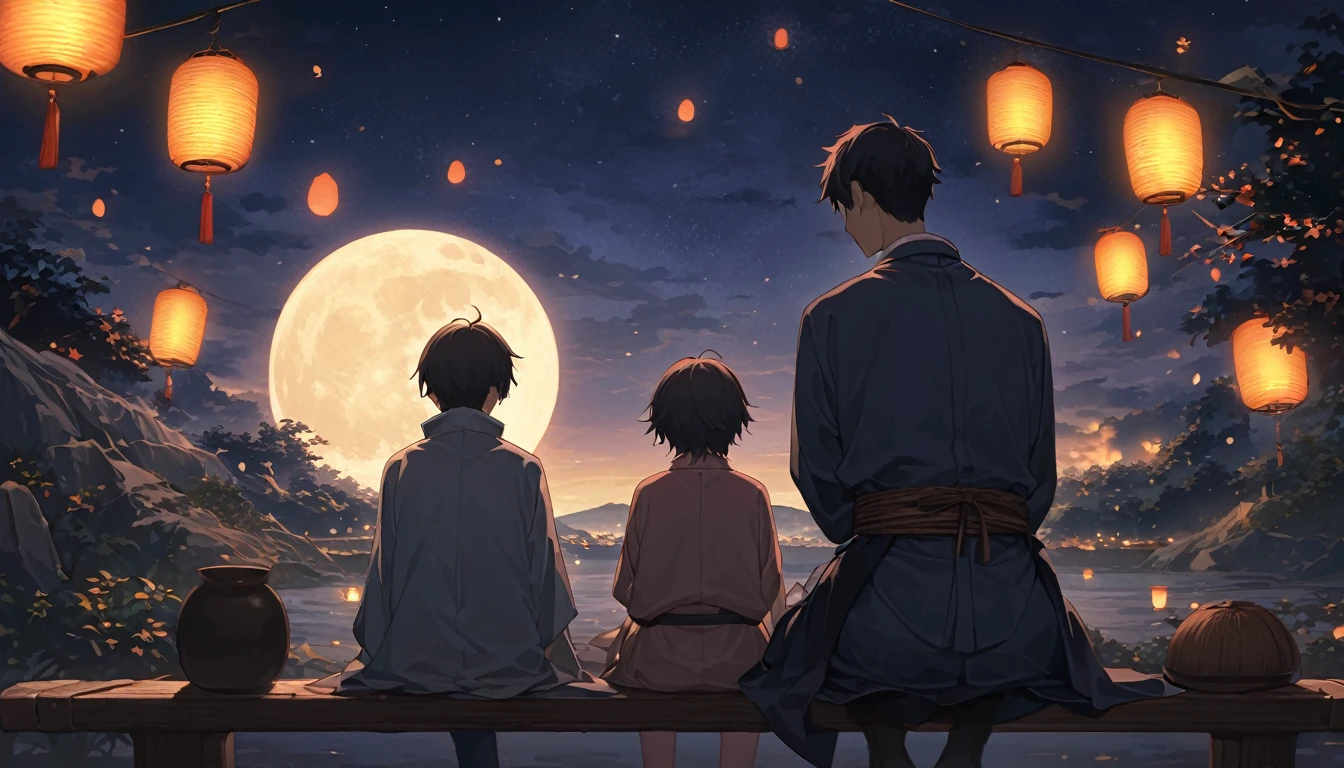(((ベンチに座る一人の男と一人の女のRear view:1.5)))、Highest quality、masterpiece、Takuki Ishikawa、I hate the moon、Meiji period of Japan、Wabi-sabi art、Beautiful landscape painting、night、night間、(((nightの公園のTwo people sitting on a benchの男女:1.2、Two people sitting on a bench)))、(((Rear viewの男女、Two people standing nearby)))、Rear view、美しいRear view、Rear view、dark、full moonのnight、full moon、nightのベンチ、Meiji was a custom、Taisho Romance、Rear viewの二人、Long Shot、Full body angle、dark照明、moonlight、