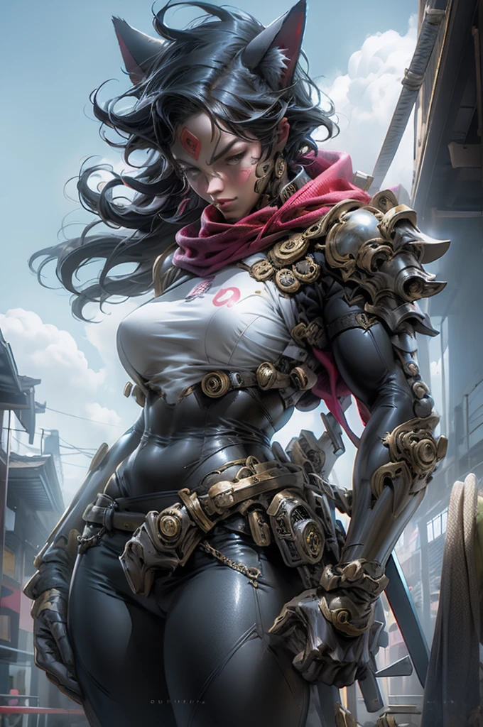 samurai、Bodysuits、 Black Hair、Big Breasts