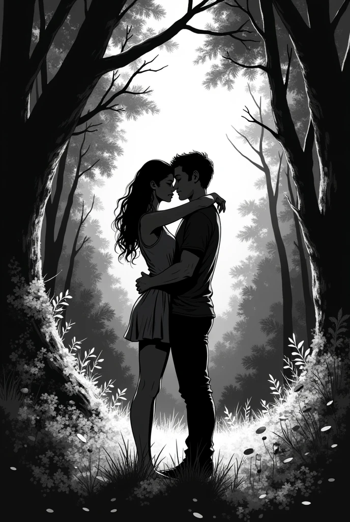 makes black and white comic strips The scare of,The lovers A young couple meets in a forest clearing, lost in a passionate kiss.
