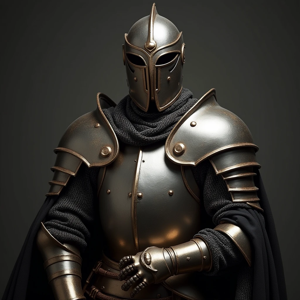 Handsome and domineering male knight in armor and mask