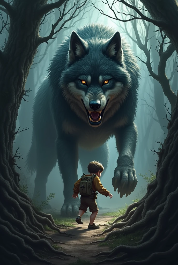 Wolf attack on young boy