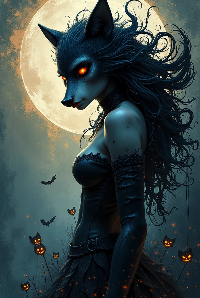 A werewolf party,(best quality,4k,8k,highres,masterpiece:1.2),ultra-detailed,(realistic,photorealistic,photo-realistic:1.37),nighttime,moonlit forest,wolves howling,full moon,haunting atmosphere,hanging lanterns,dancing werewolves,drinking and feasting,twisted trees,mystical fog,silver decorations,werewolf pack,shimmering werewolf furs,carnival masks,ferocious snarls,ominous shadows,wild and untamed,wildfire-like energy,enchanted music,full of eerie allure,mid-transformation,otherworldly celebration,dark and mysterious ambiance,werewolf eyes glowing,claws and teeth gleaming,extravagant costumes,moonlit revelry,mesmerizing moonlight,spooky masks,feral growls,howling with abandon,celebration of the wild,ominous silhouettes,hidden secrets,celestial backdrop