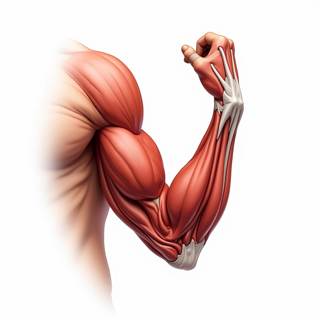 Generate the illustrative image of bicep on white background