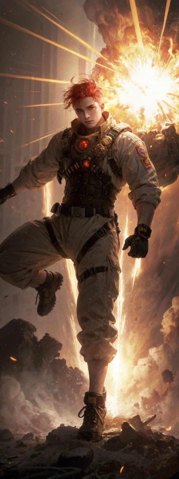 Man with head exploding nuclear bomb