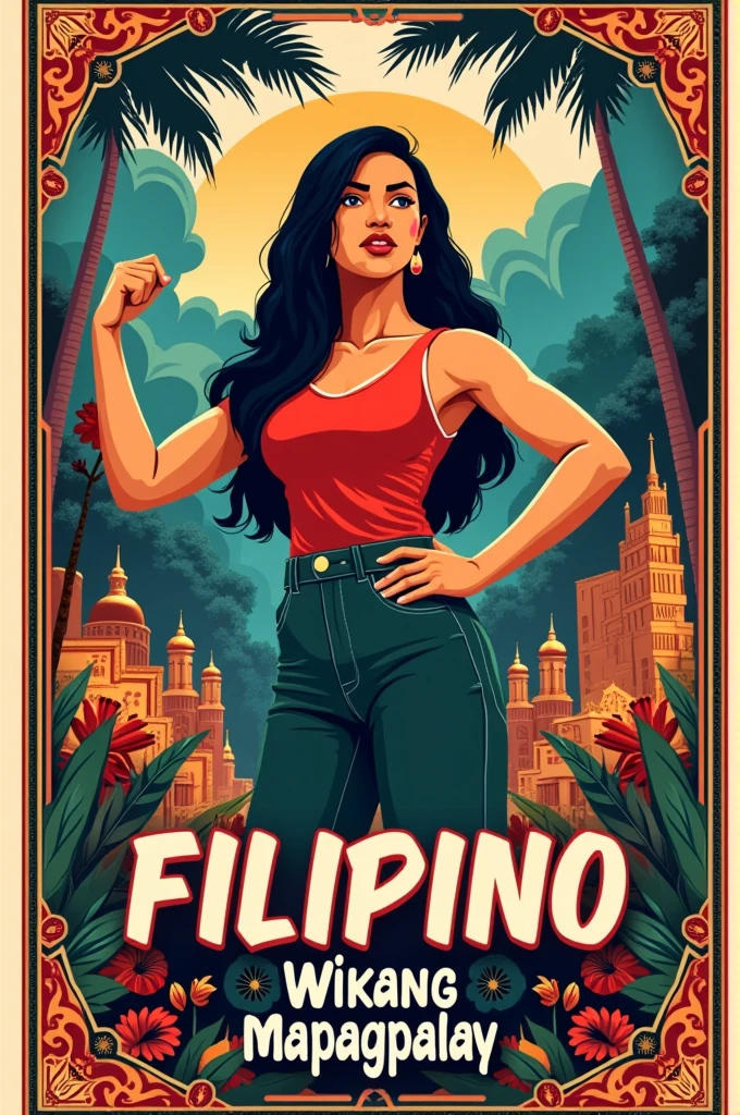 Poster about "filipino: wikang mapagpalaya"