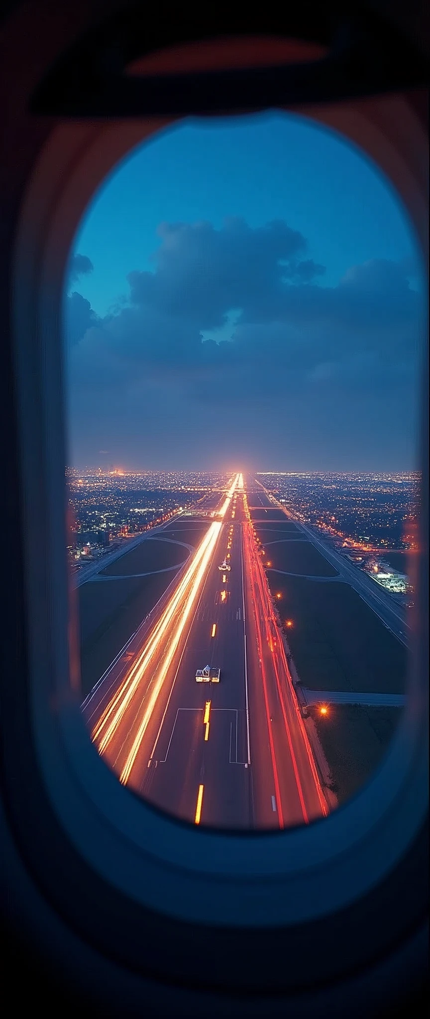 (masterpiece:1.2,Highest quality,Ultra-high resolution,Very detailed,Realistic,RAW Photos:1.2,Elaborate photos),8k,wallpaper,(Ray Tracing),Window shot of an airplane circling for landing,,The airport and runway can be seen below.,(Countless colorful runway guidance lights,There is a slight mist),(Beautiful depiction of night scenes:2.0),(Dynamic Angles)