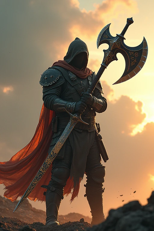 Sword, axe, and gun combined arms