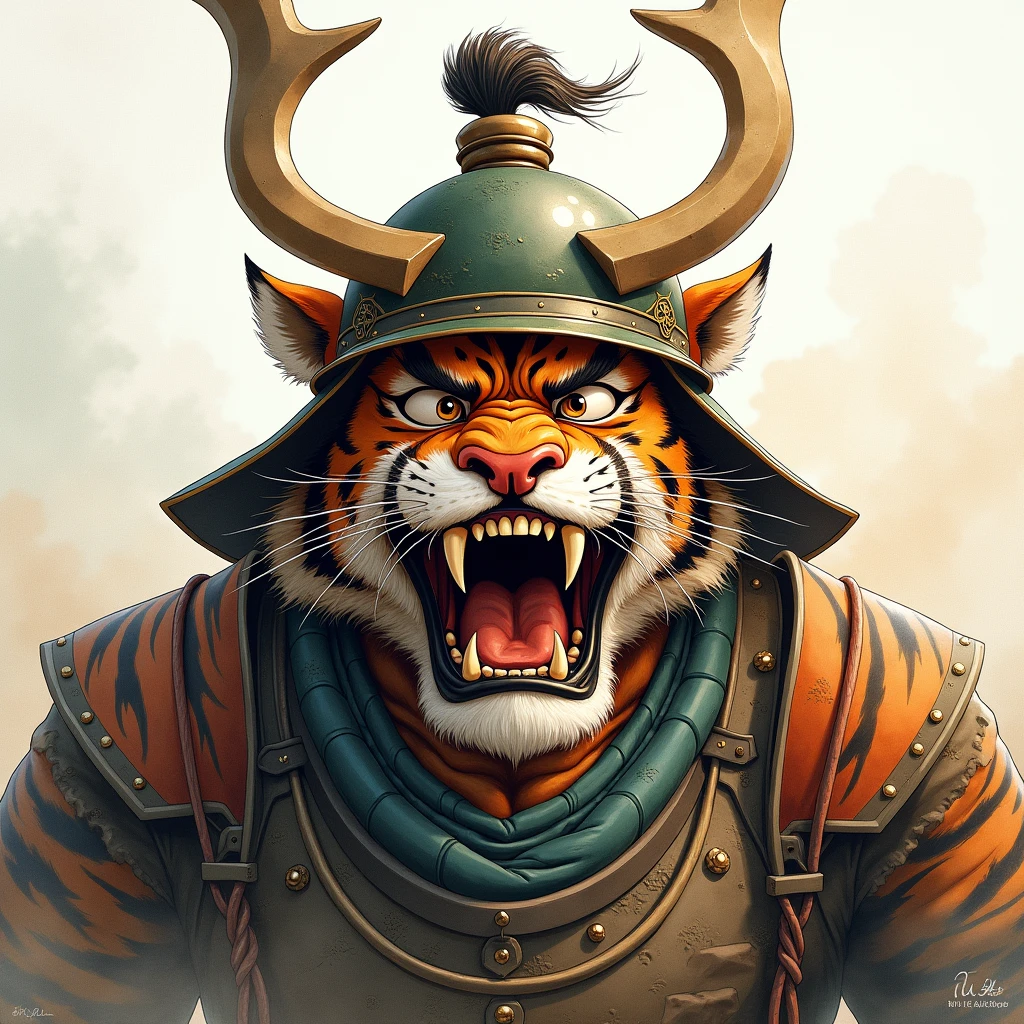 Military commander,Three Kingdoms,Ultra-realism,Watercolor,雄叫びをあげる勇まShii将軍,Muscular and rough々Shii,He opened his eyes wide and roared at me menacingly.,Backlit majesty々,Tiger-like whiskers,Open your mouth wide and scream,Short hair and a broken helmet,Tiger-like body hair and whiskers,Green hood,Gulp,Wrist hair,