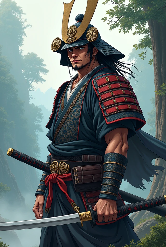 Create an anime samurai character