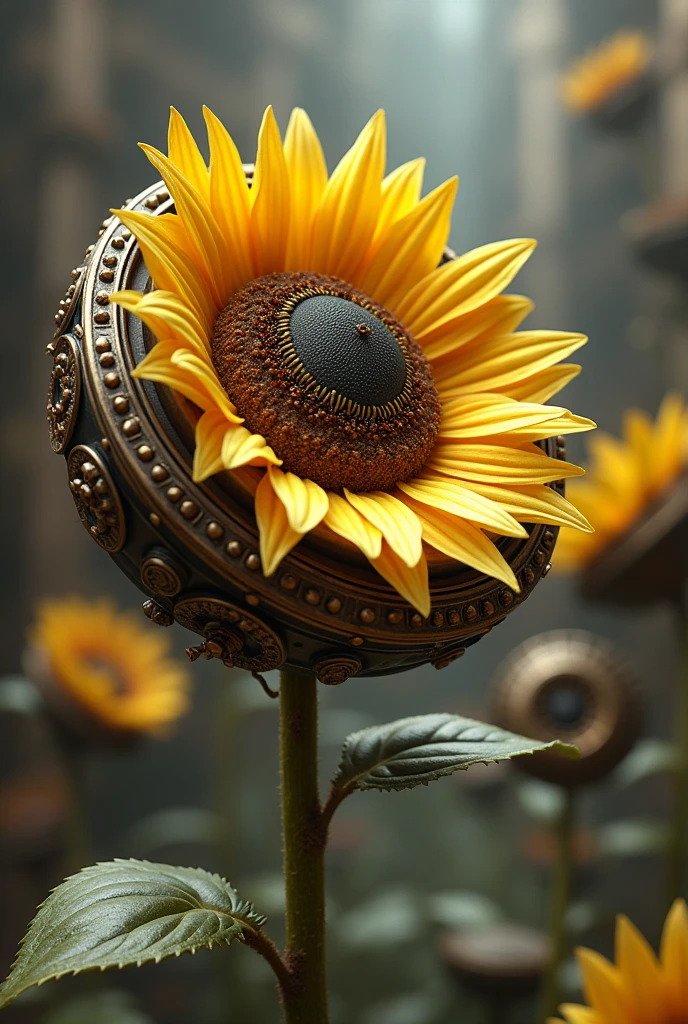 Steampunk style sunflower seeds from Martina