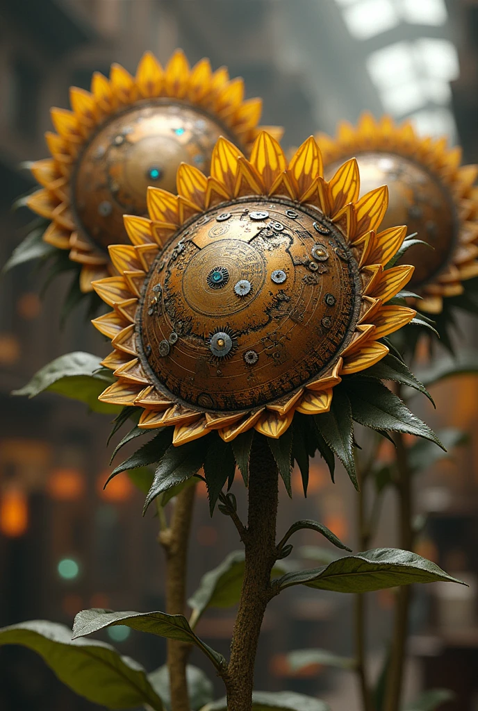 Steampunk style sunflower seeds from Martina