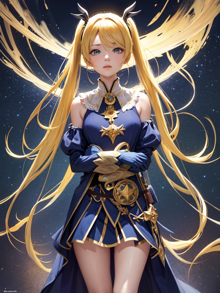 (Ultra extreme detailed),(Masterpiece),(Ultra extreme),(Realistic),CG,(color:1.2), Strong lighting,Light from behind,evaluation:Safety,A blonde person alone, color,Blonde ponytail,Green Eyes,水color shrite,short_Magic Robe Costume、、Gemstone pendant、Tights Knee Socks、Putting out flames、Magical girl、Magic wand、Book
