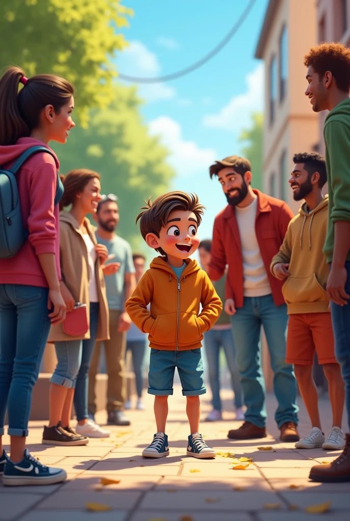people come over here to help boy
Any boy laughing people angry