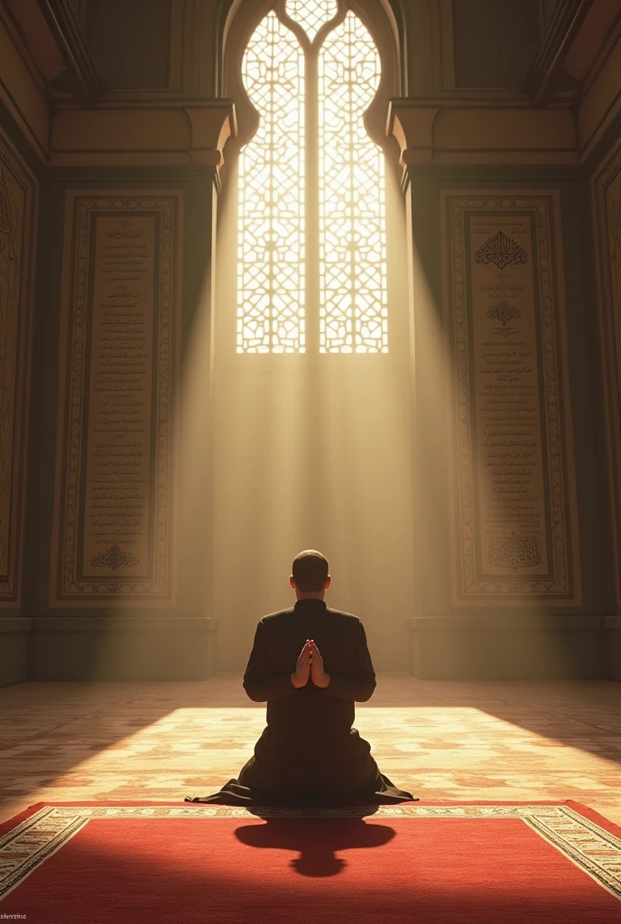 A man praying in masjid 
