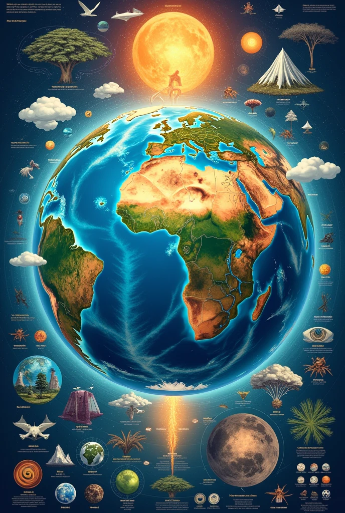 generate a poster about earth different subsystem
