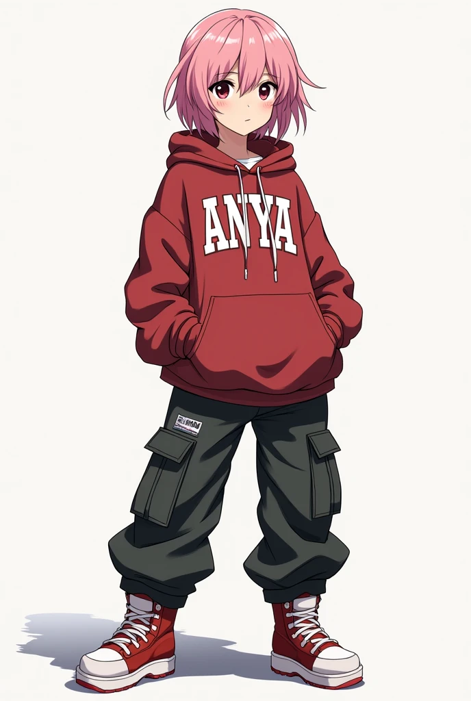 Anya from Spy Family, great style, baggy hip-hop fashion