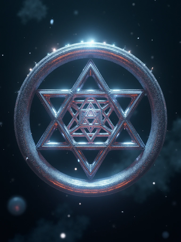 a 9d in the middle and an outer space look