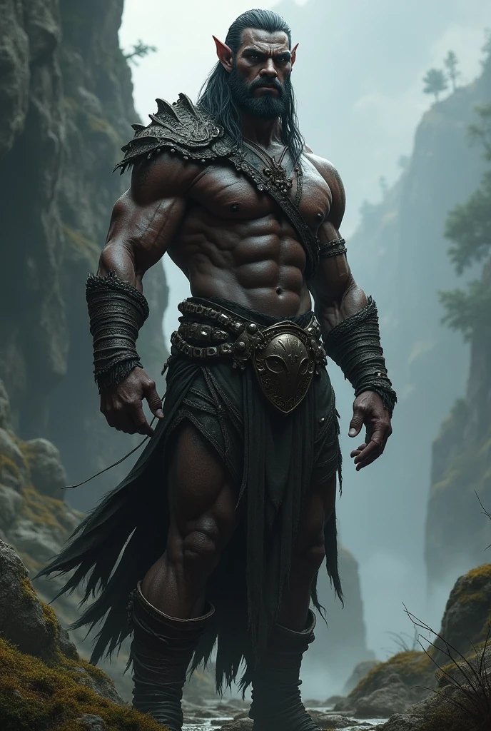 Black muscular elf
