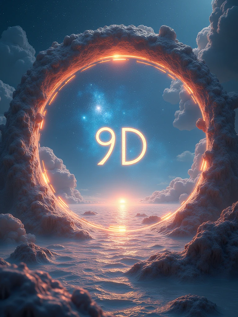 A circle where in the middle 9 d is outside then beautiful space but there is 9d must stand