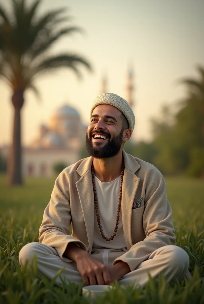 Happy muslim man