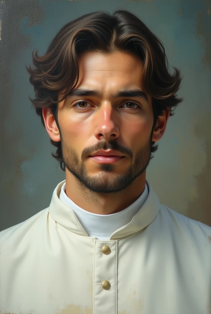 dressed as a Christian pastor, oil,Close-up image,White clothes,god々Shii,High resolution, masterpiece, 