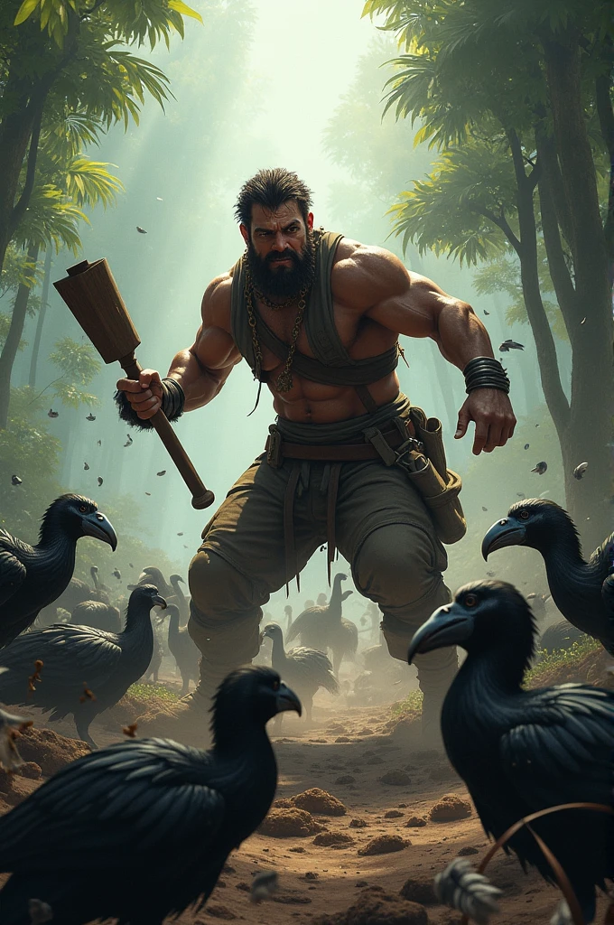 Man killing dodos