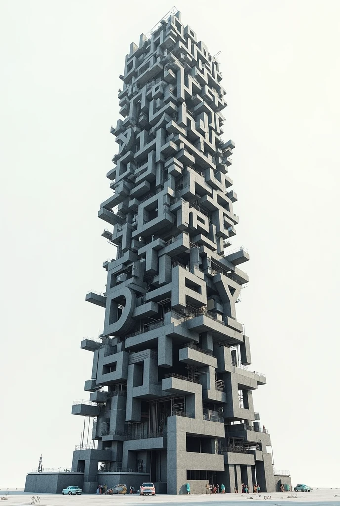 A typography in tower style