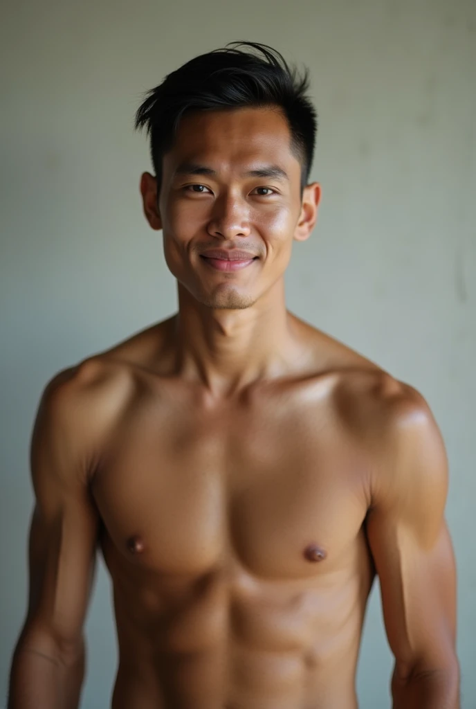 A Thai man weighing 60kg, wearing nothing.