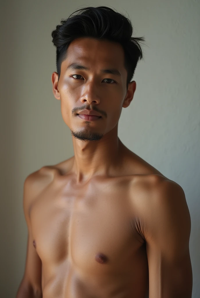 A Thai man weighing 60kg, wearing nothing.