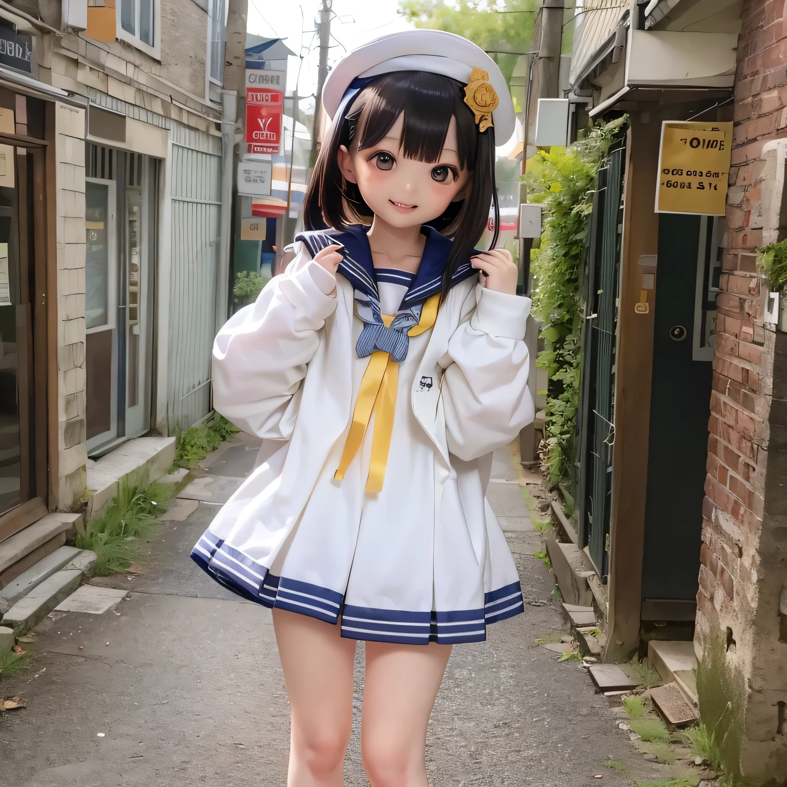 Ermine Girl((((Sailor suit))))
Schoolyard、smile, 15 years old