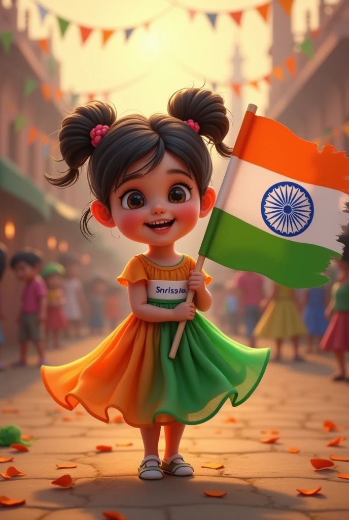 Kids with Indian Flag on indipendnceday