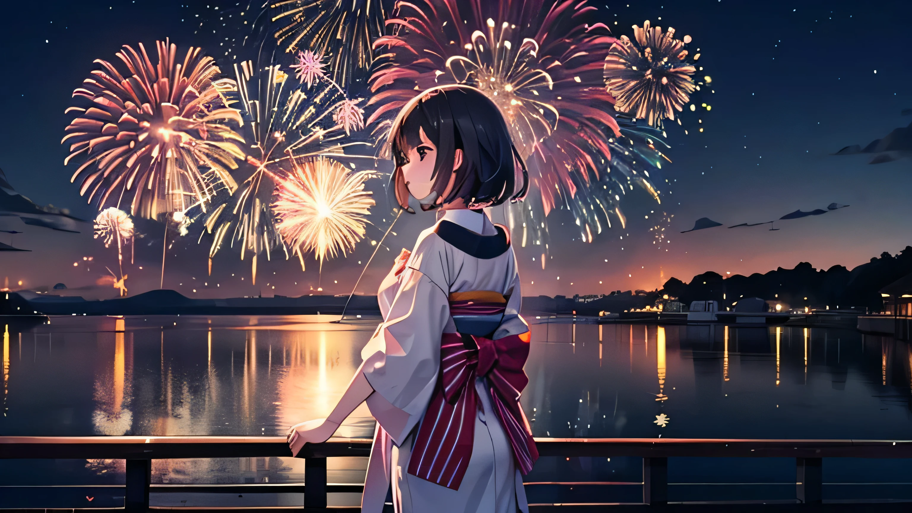 Fireworks festival, Japan, sea,