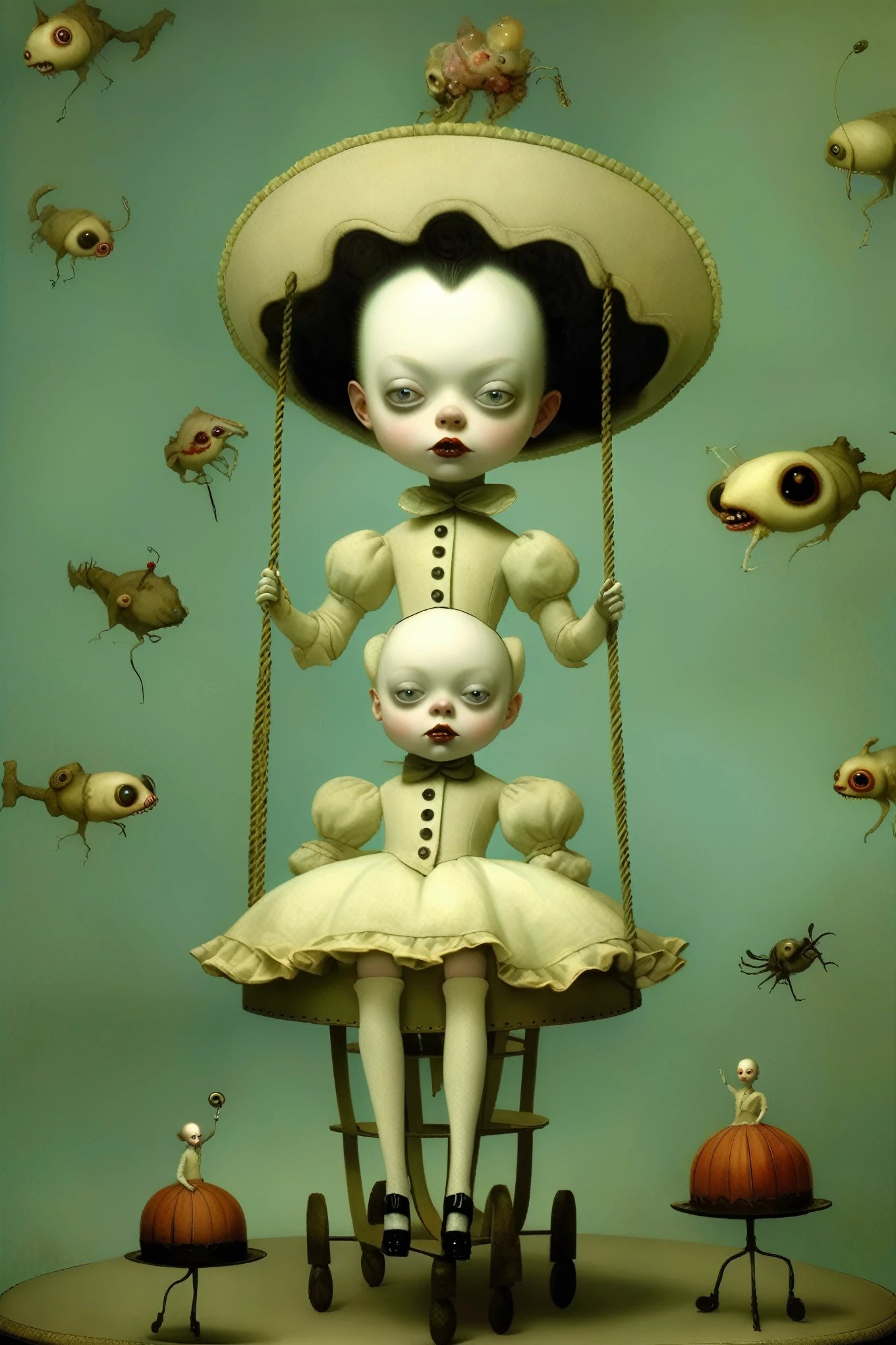 Ray Caesar style - Creepy creatures are the rides、Retro carousel