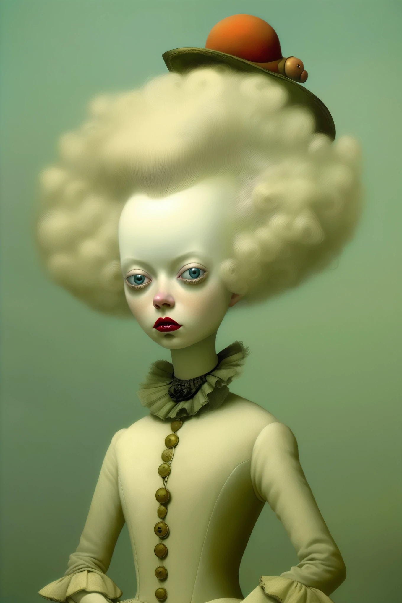 Ray Caesar style - Surreal self-portraits characterized by vibrant colors and meticulous detail