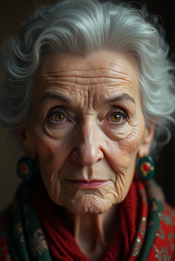 a mature dominant strict milf grandmother, beautiful detailed eyes, beautiful detailed lips, extremely detailed eyes and face, long eyelashes, photorealistic, 8k, high quality, intricate details