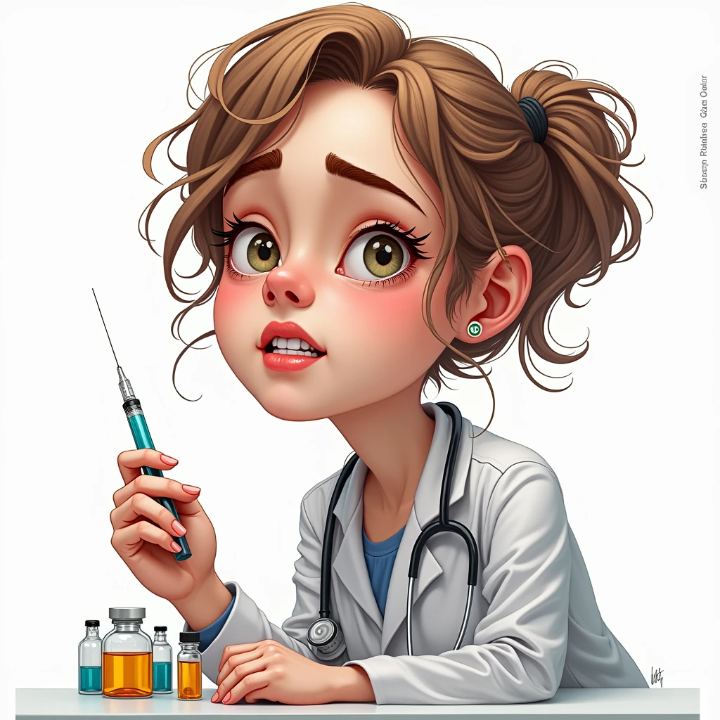 A female doctor who is afraid of medicines