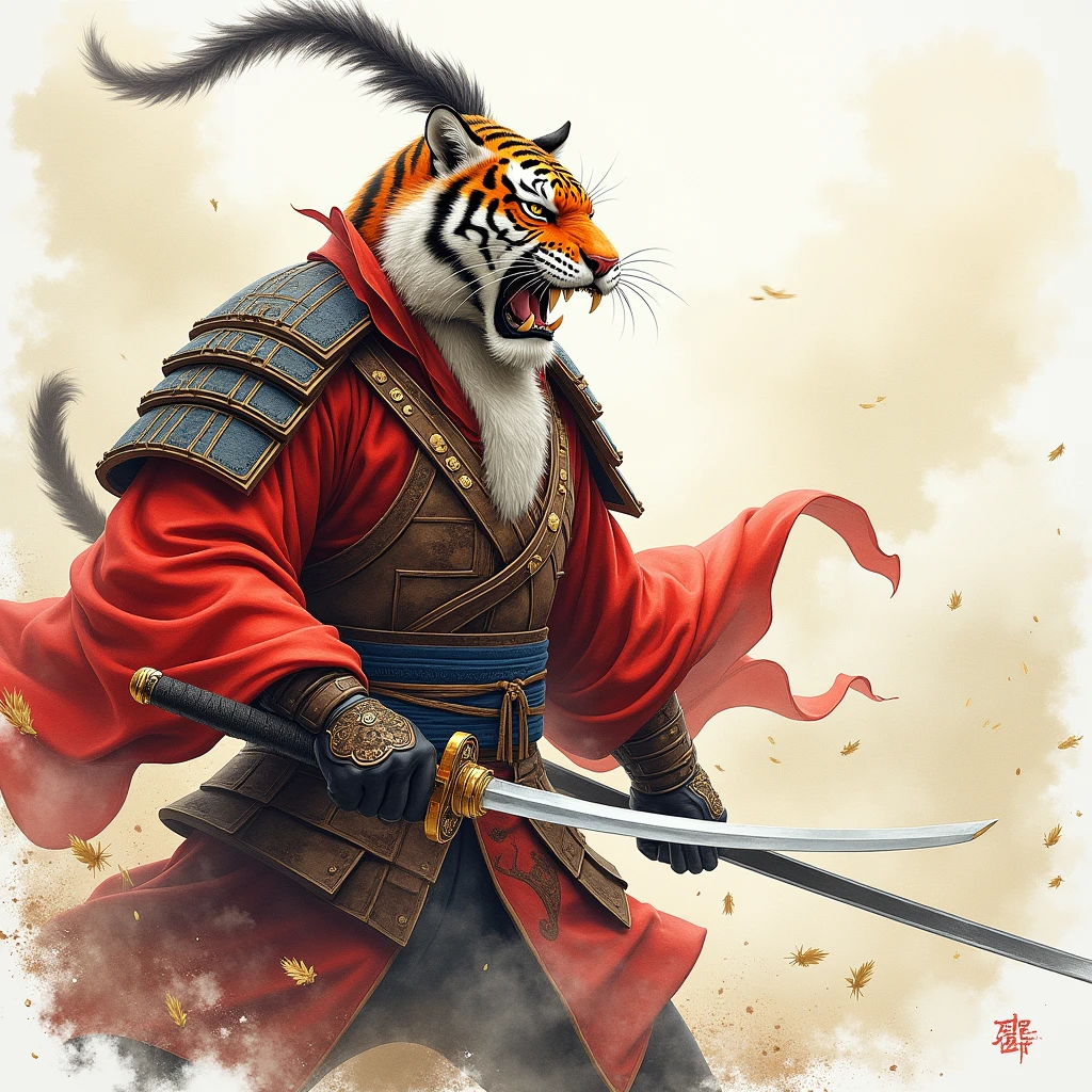 Three Kingdoms,Attache,Shogun,Shouting threats towards here,Battle,Imperial Army,Attack,Strong winds,Tiger Whiskers,Ready to die,Martial God,Watercolor art