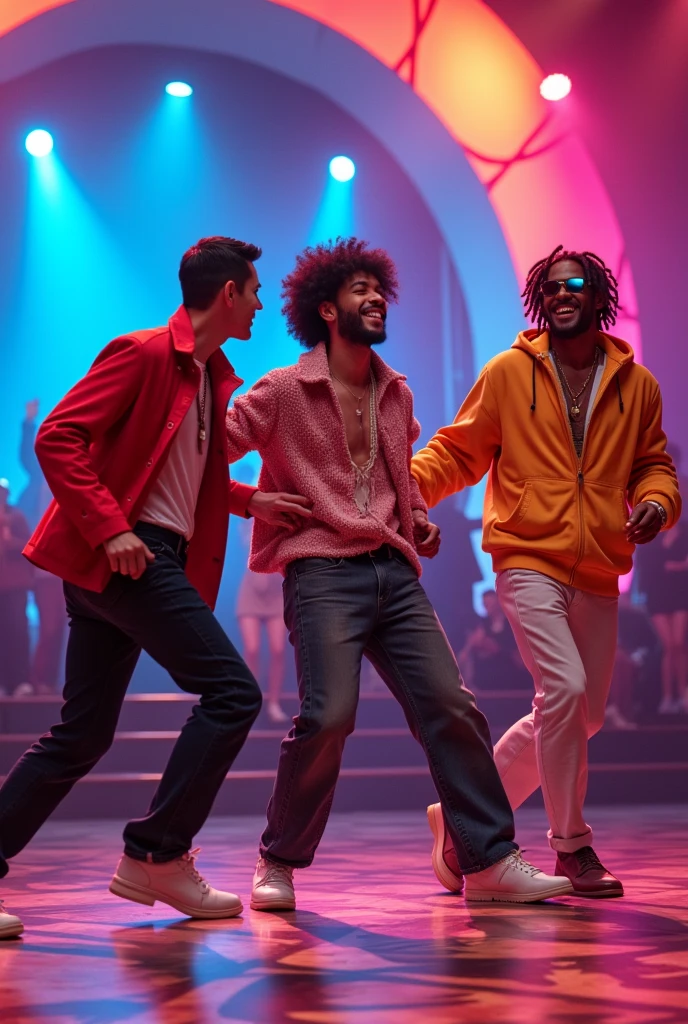 Big flo and Oli dancing with Julien doré