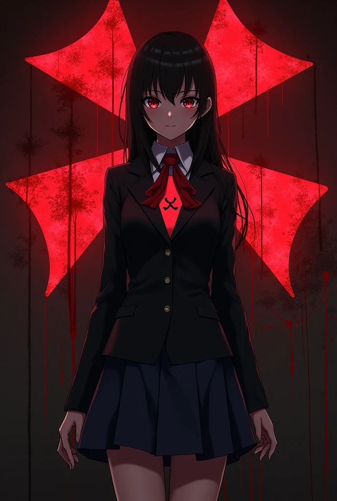 Yumeko Jabami, the symbol of the Umbrella Corps in the depths of Kakegurui: Compulsive Gambler, Resident Evil