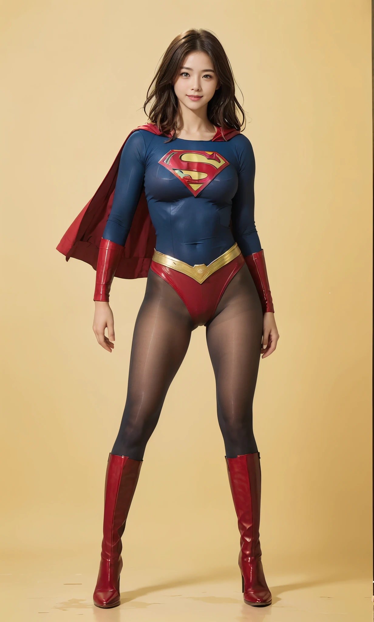 No background、(((Looking down、Looking down)))、(((Beautiful legs in black tights.)))、(((Legally express the beauty of your smile)))、((((Make the most of your original images)))、(((Supergirl Costume)))、(((Beautiful short bob hair)))、(((suffering)))、(((Please wear black tights....、Wear red boots)))、((Best image quality、8k))、((Highest quality、8k、masterpiece:1.3))、(((Preserve background )))、Sharp focus:1.2、Beautiful woman with perfect figure:1.4、Slim Abs:1.2、Wet body:1.5、Highly detailed face and skin texture、8k