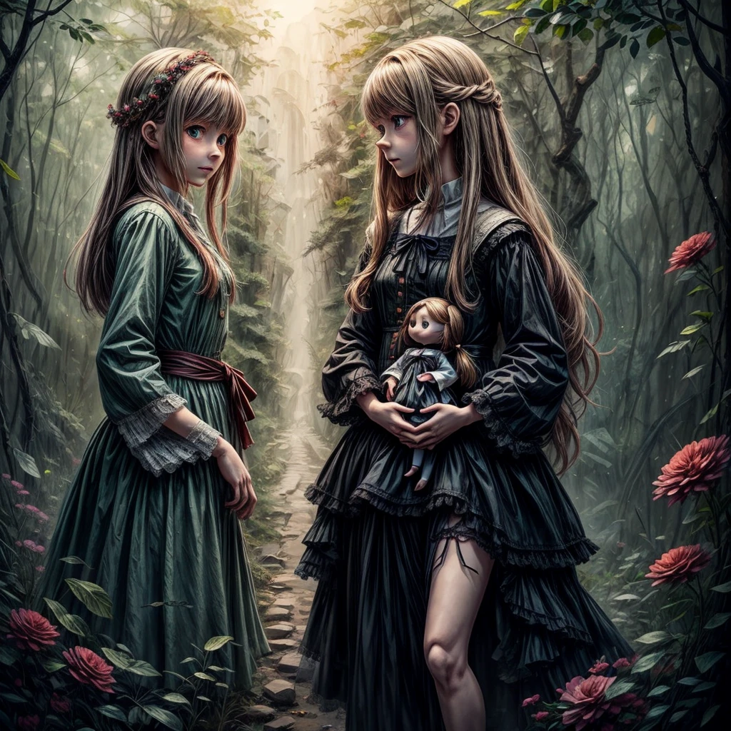 1 person,Girl,The cursed doll I'm holding,Fantasy,anime