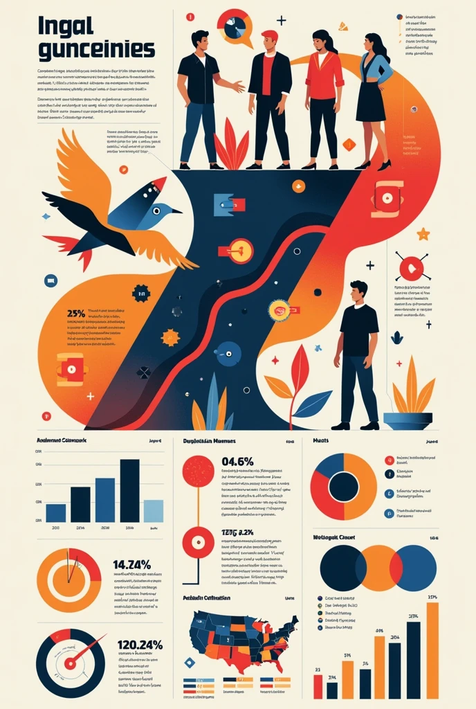 Infographics about social, political, cultural change, use English text