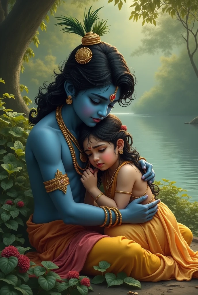 Krishna in consoling a girl