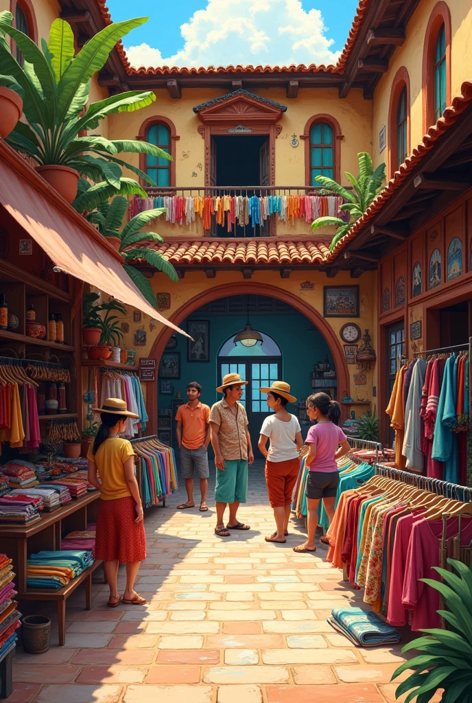 create a clothing sales store, It should be realistic, with an infrastructure similar to that of Dominican homes  