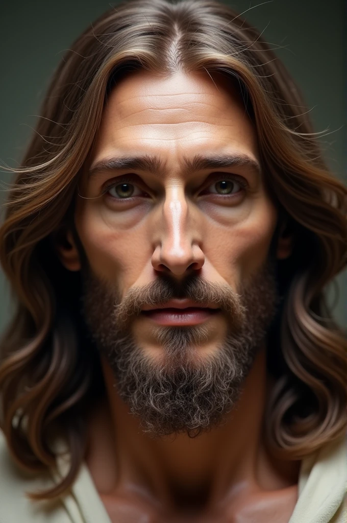Jesus looking at the camera, detailed face photograph 8k